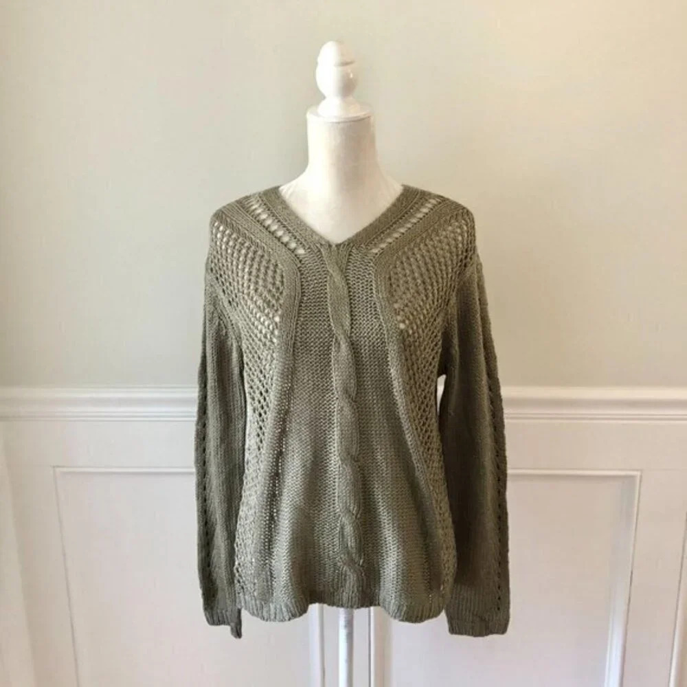 RD Style Crochet Knit Cable Sweater Stitch Fix New